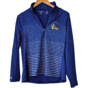 Golden State Warriors Antigua Quarter Zip Half Zip Long Sleeve Jacket Top - M